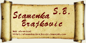 Stamenka Brajković vizit kartica